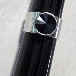 vintage Sarah Coventry "Jet Set" ring from 1976. sz 6. Open Back